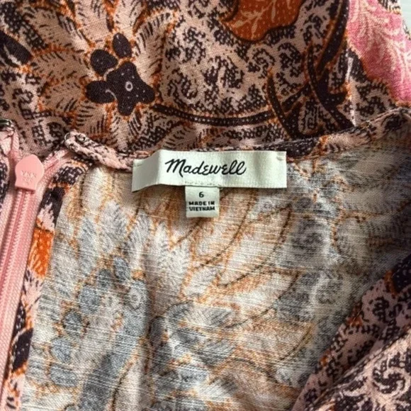 MADEWELL - Lace-Up Ruffle-Hem Midi Dress in Bali Blooms - Picture 6 of 9